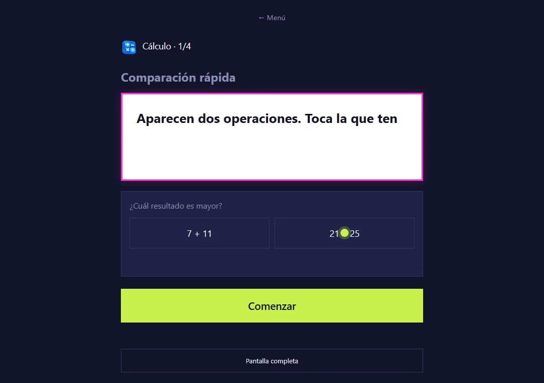 Instrucciones reales del primer minijuego de Competition